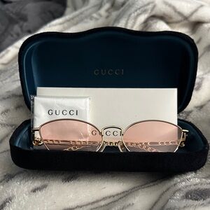 Gucci Gold and Pink Glasses